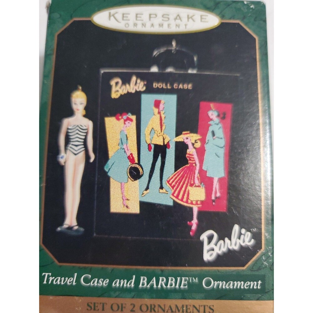 TRAVEL CASE AND BARBIE ORNAMENT Vintage 1999 Hallmark MINIATURE NEW - Picture 4 of 4
